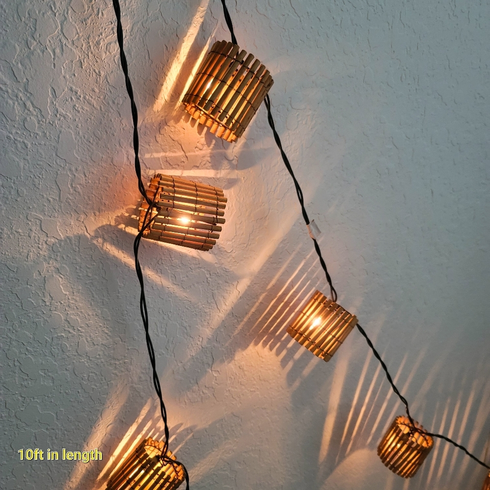 SOLD Rattan Cover String Lights - Picture 3 of 3